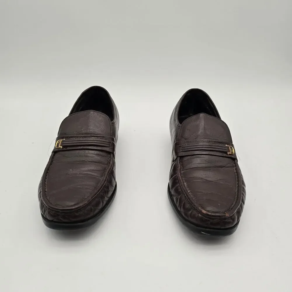 Florsheim Shoes Mens 10 Loafer Leather Flat Slip On Dark Brown Comfortech